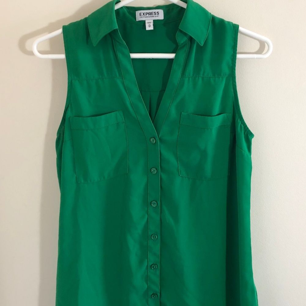 Express Green Sleeveless Blouse - XS